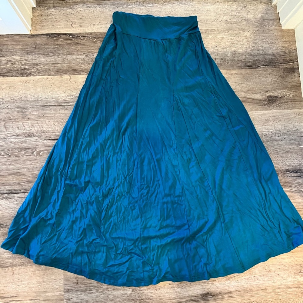 Mishu Botique Ren Faire Teal Blue Maxi Skirt